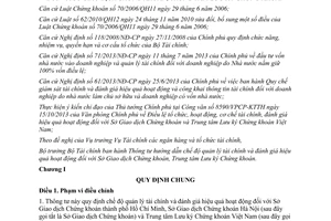 Thông tư 188/2013/TT-BTC chế độ quản lý tài chính đánh giá hoạt động Sở Giao dịch Chứng khoán