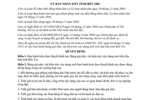 Quyết định 40/2013/QĐ-UBND Bảng giá nhà vật kiến trúc xây dựng Bến Tre