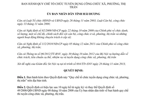 Quyết định 27/2013/QĐ-UBND Quy chế tổ chức tuyển dụng công chức xã Hải Dương