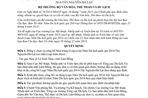 Quyết định 4312/QĐ-BVHTTDL năm 2013 công bố biểu trưng Năm Du lịch quốc gia 2014