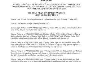 Nghị quyết 26/2013/NQ-HĐND Đề án phát triển Hợp tác xã đến 2015 Quảng Ngãi