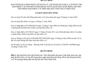 Quyết định 50/2013/QĐ-UBND quản lý cấp phát thẻ BHYT đối tượng ngân sách hỗ trợ Huế