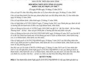 Nghị quyết 22/2013/NQ-HĐND điều chỉnh giá dịch vụ khám chữa bệnh nhà nước An Giang