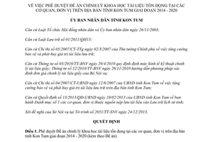 Quyết định 86/QĐ-UBND 2014 chỉnh lý tài liệu khoa học tồn đọng tại cơ quan 2014 2020 Kon Tum