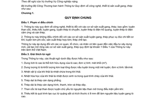 Thông tư 03/2014/TT-BCT công nghệ thiết bị sản xuất gang thép