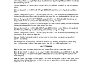 Quyết định 220/QĐ-CHK năm 2014 Quy chế báo cáo an toàn hàng không