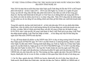 Chỉ thị 02/2014/CT-UBND năm 2014 tăng cường công tác thu ngân sách nhà nước 2014 Nghệ An