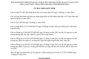 Quyết định 04/2014/QĐ-UBND quản lý quỹ đất do Nhà nước quản lý quỹ đất công Bình Dương