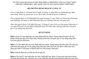 Quyết định 131/QĐ-BKHĐT năm 2014 kế hoạch vốn Chương trình mục tiêu quốc gia nông thôn mới
