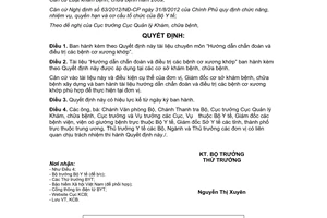 Quyết định 361/QĐ-BYT 2014 tài liệu chuyên môn Hướng dẫn chẩn đoán điều trị các bệnh cơ xương khớp