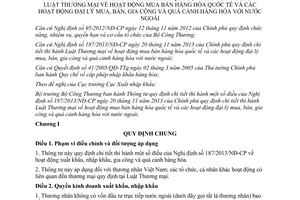 Thông tư 04/2014/TT-BCT hướng dẫn Nghị định 187/2013/NĐ-CP mua bán hàng hóa quốc tế