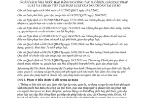 Thông tư liên tịch 14/2014/TTLT-BTC-BTP phổ biến giáo dục pháp luật chuẩn tiếp cận pháp luật