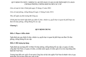 Nghị định 07/2014/NĐ-CP tổ chức quyền hạn quan hệ phối hợp Ban Chỉ đạo phòng chống khủng bố