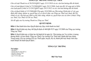 Quyết định 74/QĐ-TCT năm 2014 Quy trình thanh tra thuế Tổng cục trưởng Tổng cục Thuế