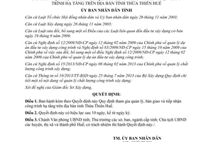 Quyết định 05/2014/QĐ-UBND tham gia quản lý bàn giao tiếp nhận công trình hạ tầng Thừa Thiên Huế