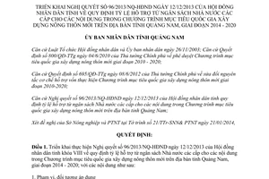 Quyết định 391/QĐ-UBND năm 2014 hỗ trợ từ ngân sách Nhà nước xây dựng nông thôn mới Quảng Nam