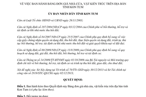 Quyết định 09/2014/QĐ-UBND Bảng đơn giá nhà cửa vật kiến trúc Kon Tum
