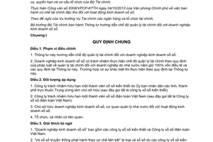 Thông tư 01/2014/TT-BTC hướng dẫn chế độ quản lý tài chính doanh nghiệp xổ số