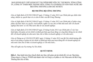 Quyết định 22/QĐ-BCT năm 2014 Quy chế giám sát tài chính Tập đoàn Tổng công ty vốn nhà nước