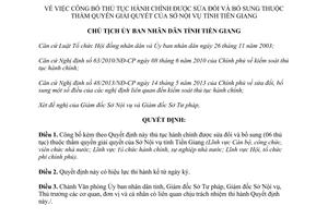 Quyết định 02/QĐ-UBND 2014 thủ tục hành chính được sửa đổi bổ sung Sở Nội vụ Tiền Giang