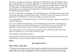 Thông tư 04/2014/TT-BTC quy trình thẩm tra quyết toán dự án vốn ngân sách