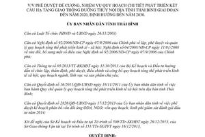 Quyết định số 32/QĐ-UBND phát triển kết cấu hạ tầng giao thông đường thủy nội địa Thái Bình