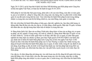 Chỉ thị 32/CT-TW triển khai thi hành Hiến pháp nước Việt Nam