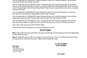 Quyết định 30/QĐ-BTC năm 2014 Quy trình Hỏi đáp chính sách tài chính trên cổng Thông tin