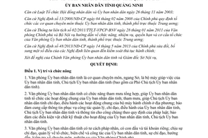 Quyết định 04/2014/QĐ-UBND chức năng quyền hạn cơ cấu Văn phòng Ủy ban Quảng Ninh