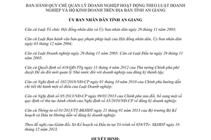 Quyết định 03/2014/QĐ-UBND quản lý doanh nghiệp hộ kinh doanh An Giang