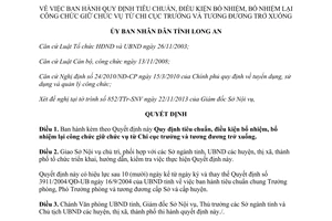 Quyết định 01/2014/QĐ-UBND tiêu chuẩn điều kiện bổ nhiệm công chức Chi cục trưởng Long An