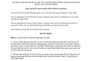 Quyết định 06/QĐ-UBND năm 2014 bãi bỏ thủ tục hành chính Sở Tài chính An Giang