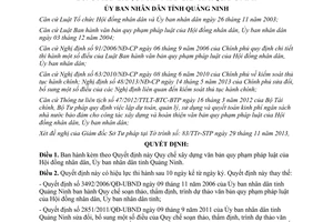 Quyết định 21/2014/QĐ-UBND Quy chế xây dựng văn bản quy phạm pháp luật Quảng Ninh 2014