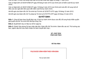 Quyết định 17/QĐ-UBND 2014 thủ tục hành chính sửa đổi bổ sung Sở Tài chính Bà Rịa Vũng Tàu