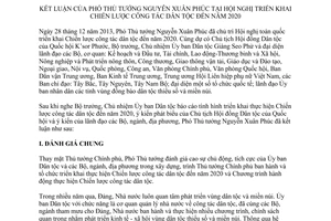 Thông báo 02/TB-VPCP 2014 kết luận Phó Thủ tướng Chiến lược công tác dân tộc đến 2020