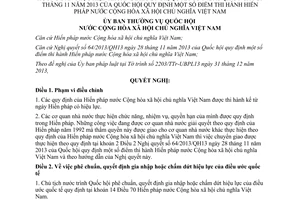 Nghị quyết 719/2014/NQ-UBTVQH13 hướng dẫn Nghị quyết 64/2013/QH13 thi hành Hiến pháp