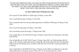 Quyết định 01/2014/QĐ-UBND hạn mức giao đất ở quyền sử dụng đất vườn ao Quảng Trị