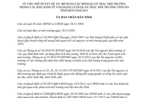 Quyết định 36/QĐ-UBND đề án bổ sung các điểm quan trắc môi trường khu kinh tế Hà Tĩnh 2014