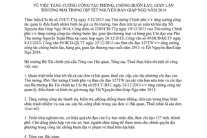 Chỉ thị 01/CT-BTC năm 2014 phòng chống buôn lậu gian lận thương mại Tết Giáp Ngọ