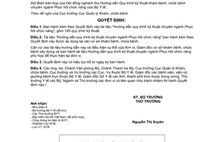 Quyết định 54/QĐ-BYT 2014 tài liệu Hướng dẫn quy trình kỹ thuật chuyên ngành Phục hồi chức năng