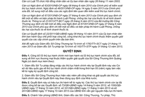 Quyết định 07/QĐ-UBND 2014 thủ tục hành chính sửa đổi Sở Công Thương Quảng Ngãi