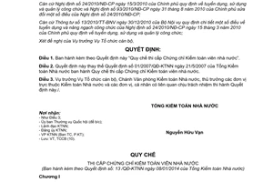 Quyết định 13/QĐ-KTNN năm 2014 Quy chế thi cấp Chứng chỉ Kiểm toán viên nhà nước