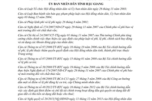 Quyết định 1/2014/QĐ-UBND khoản thu phí lệ phí tỷ lệ phần trăm đơn vị thu Hậu Giang