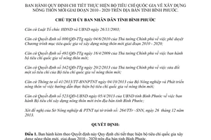 Quyết định 40/QĐ-UBND 2014 quy định chi tiết xây dựng nông thôn mới 2010 2020 Bình Phước