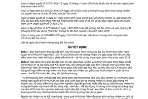 Quyết định 68/QĐ-BTC thực hiện 01/NQ-CP Kế hoạch phát triển kinh tế xã hội dự toán ngân sách 2014
