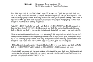 Công văn 01/BNN-TCCB năm 2014 thực hiện NĐ 158 150
