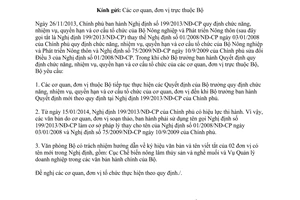 Công văn 41/BNN-TCCB năm 2014 thực hiện NĐ 199/2013/NĐ-CP