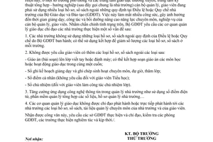 Công văn 68/BGDĐT-GDTrH năm 2014 chấn chỉnh việc lạm dụng hồ sơ sổ sách trong nhà trường