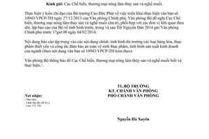 Công văn 117/BNN-VP năm 2014 báo cáo tình hình dịp Tết