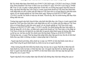 Công văn 448/BTC-TCT năm 2014 xử phạt vi phạm pháp luật về thuế